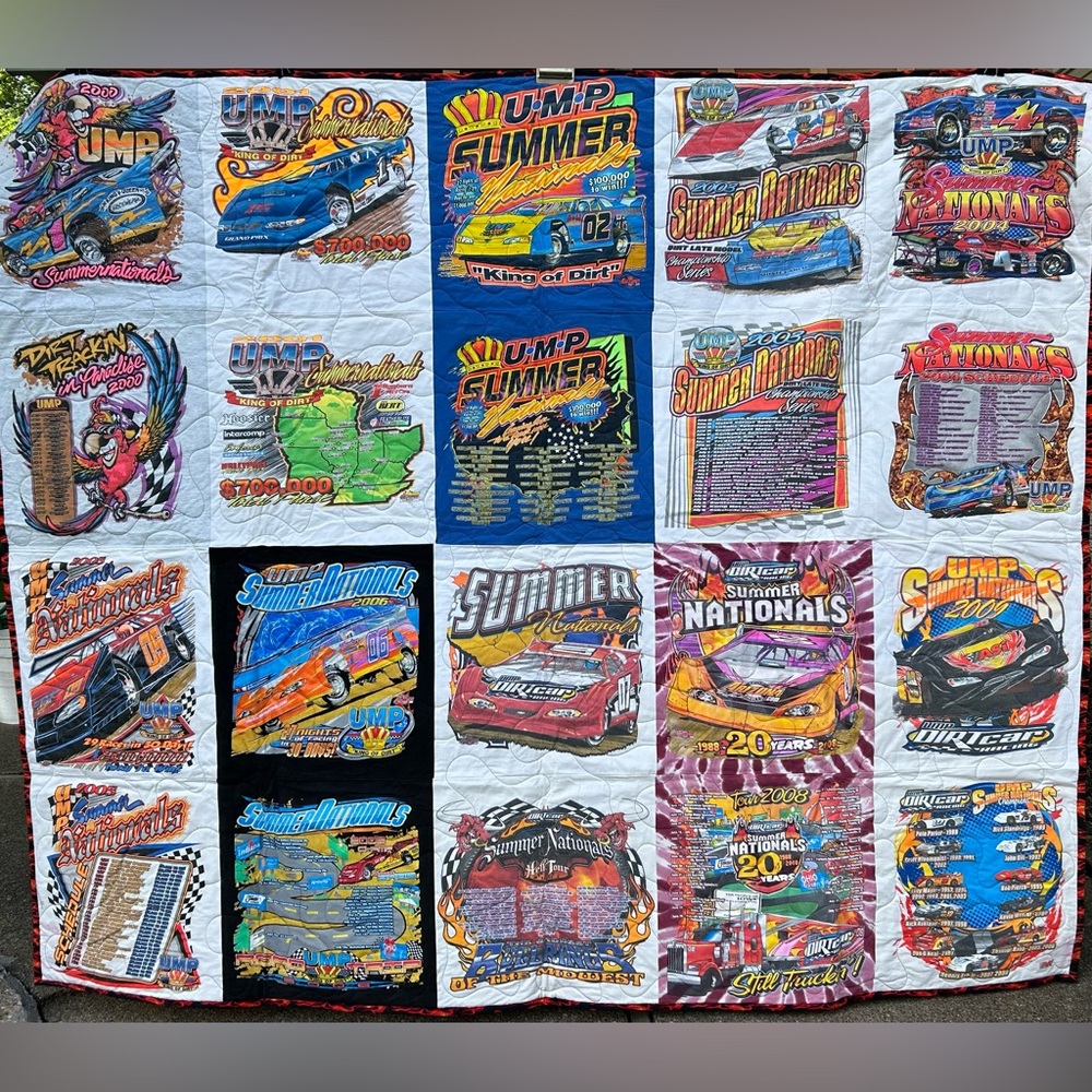 UMP Summer National T-Shirt Quilt.  72 in by 87 in.